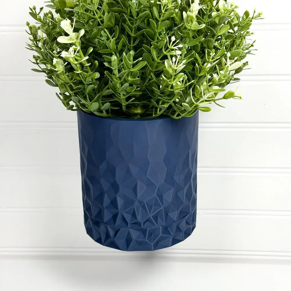 Voronoi Wall Hanging Planter, Indoor Plant Pot, Screw On Drip Tray, Geometric